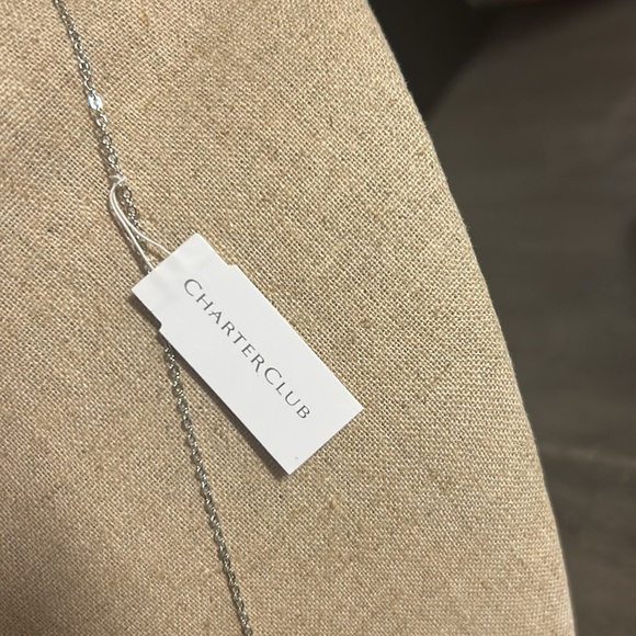 Charter Club Silver Teardrop Necklace - Picture 2 of 3